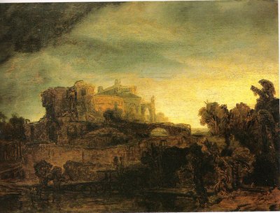 Landscape with Buildings by Rembrandt van Rijn